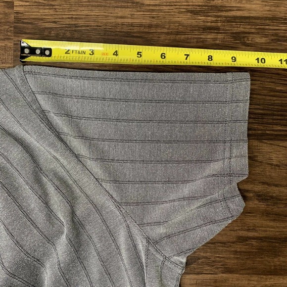 Nat Nast Mens Large Gray Striped Polo Shirt Rayon Polyester Blend Soft - Picture 12 of 12